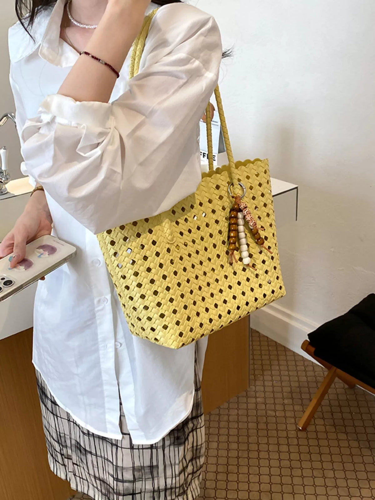 Woven Hollow-Out Shoulder Bag | STAHlin RADIANCE