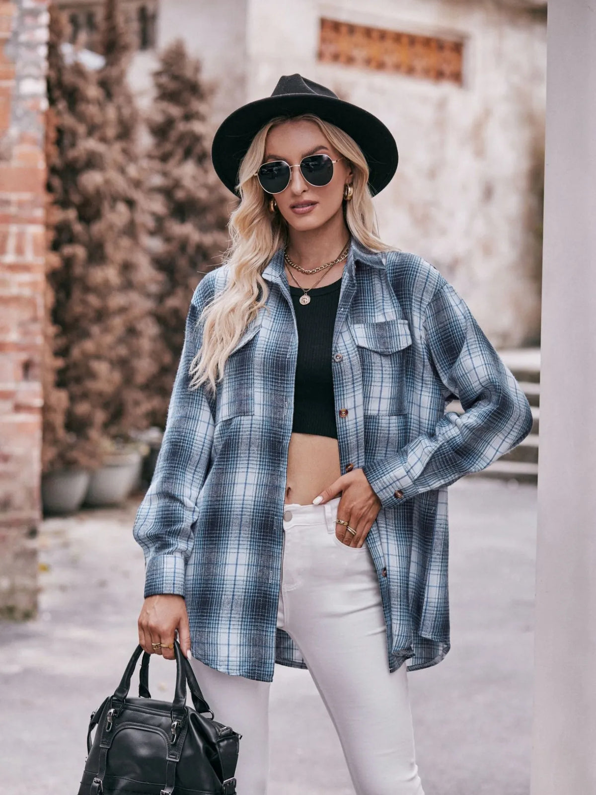 Plaid Button-Down Long Sleeve Shirt | STAHlin RADIANCE