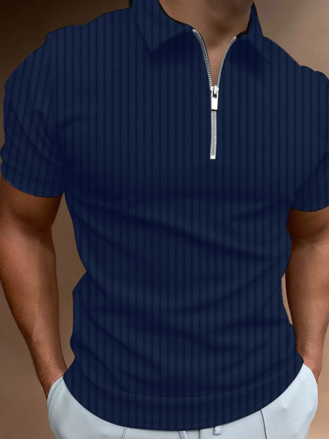 Men's Full Size Collared Neck Short Sleeve Polo Plus Size | STAHlin RADIANCE