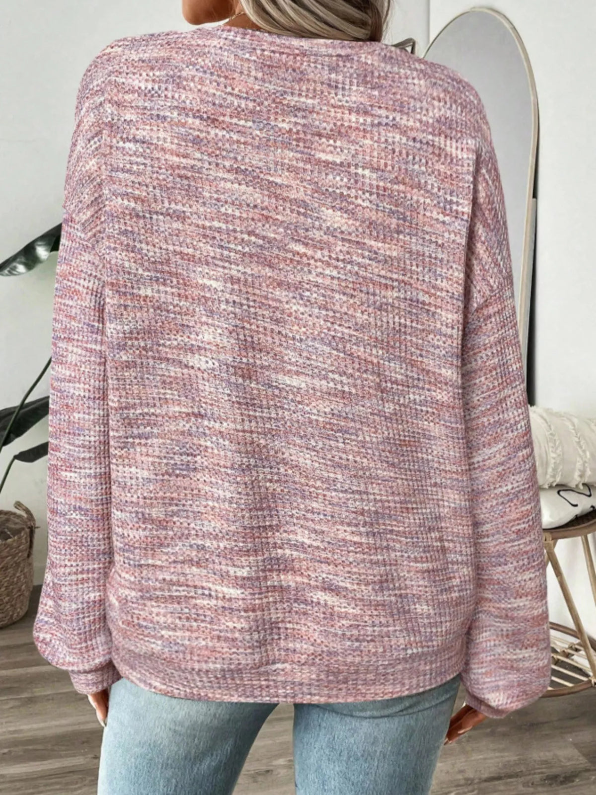 Space-Dyed Long Sleeve Waffle-Knit Top | STAHlin RADIANCE