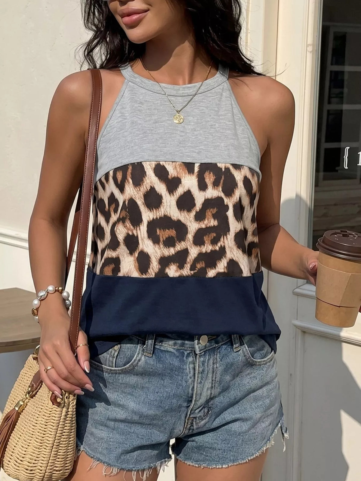 Leopard Print Color Block Tank | STAHlin RADIANCE