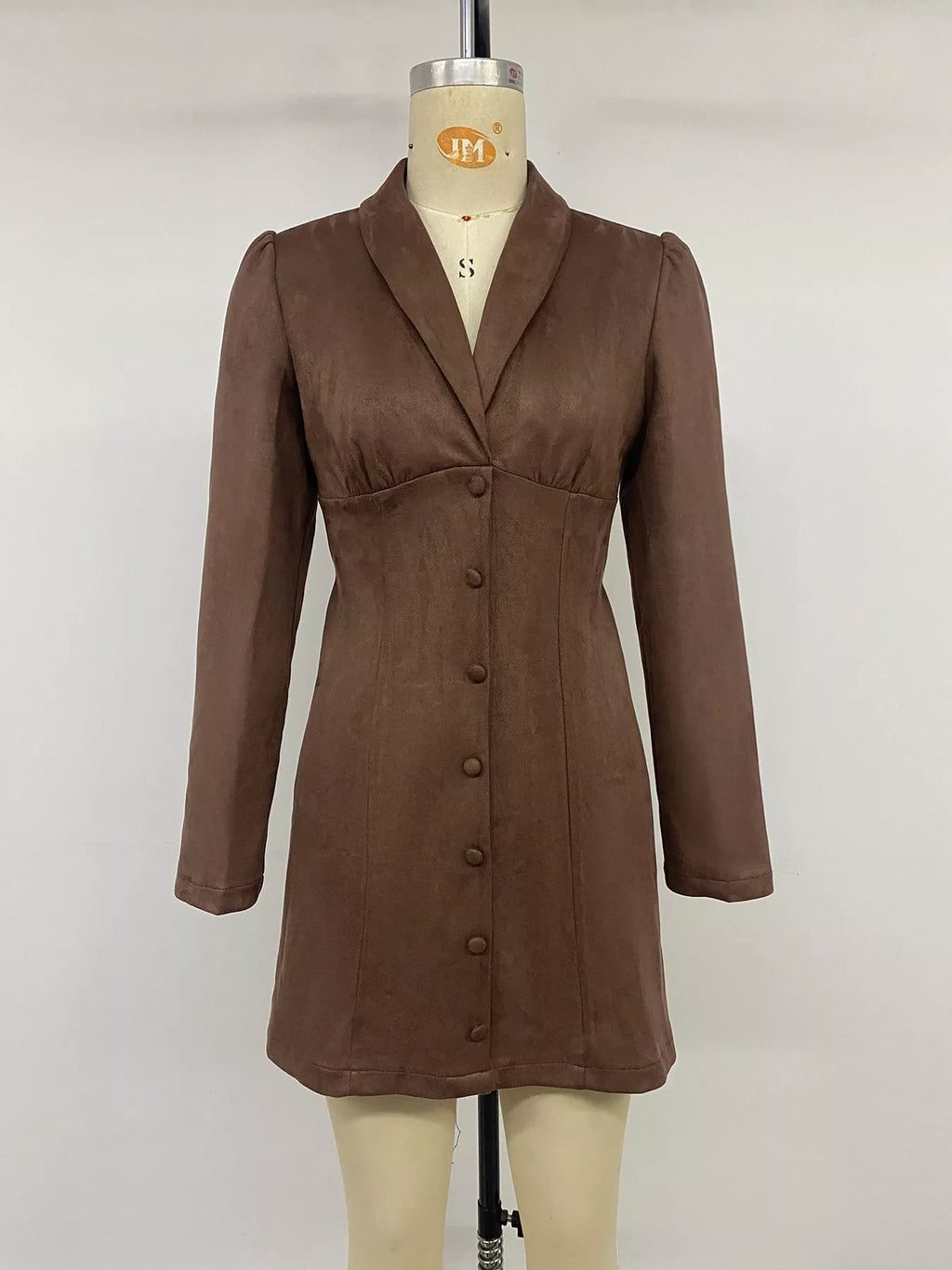 Button-Front Long Sleeve Blazer Dress | STAHlin RADIANCE