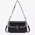 Quilted PU Leather Crossbody Bag with Rhinestone Decor | STAHlin RADIANCE
