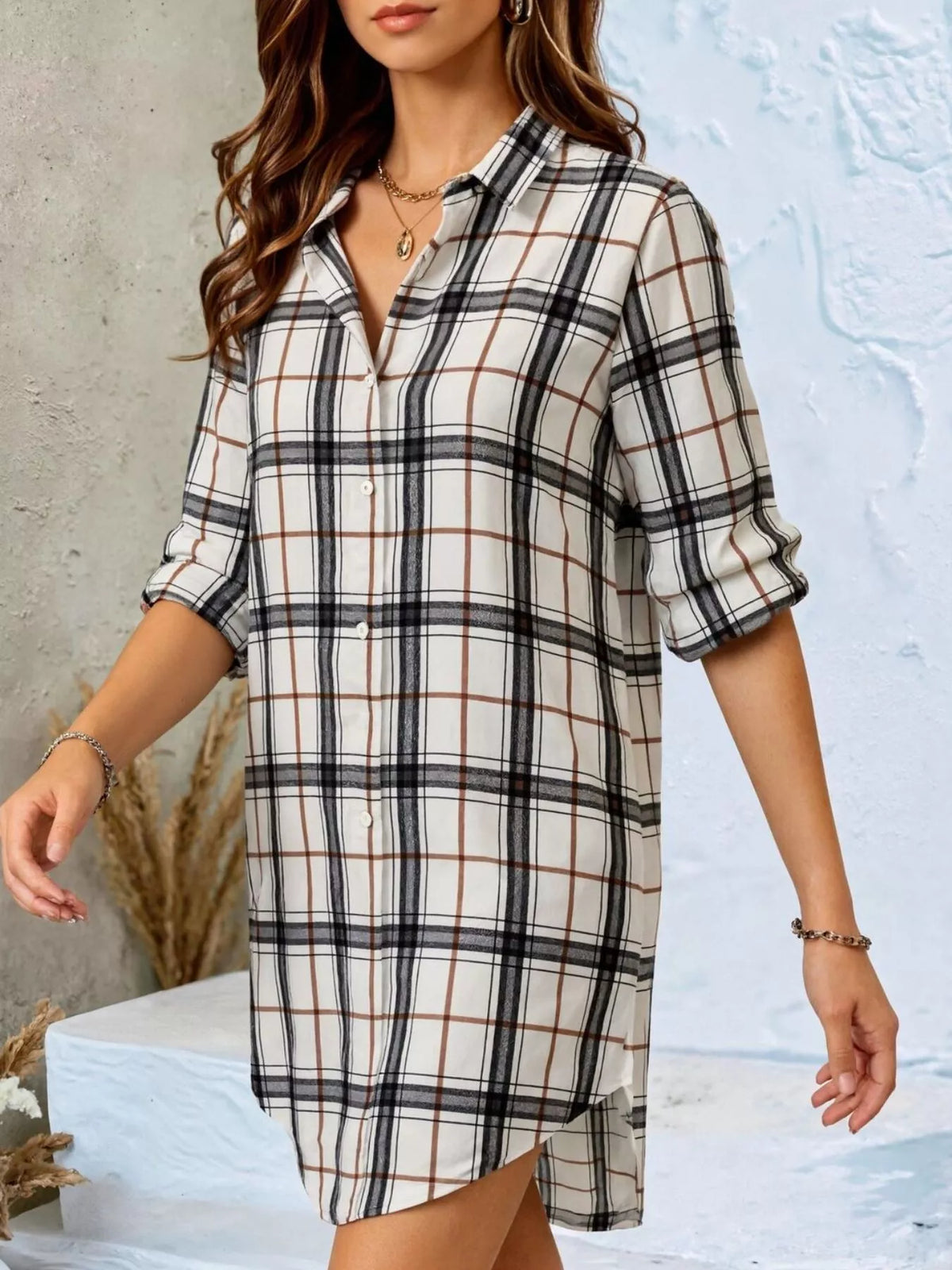 Plaid Button-Down Shirt Dress | STAHlin RADIANCE