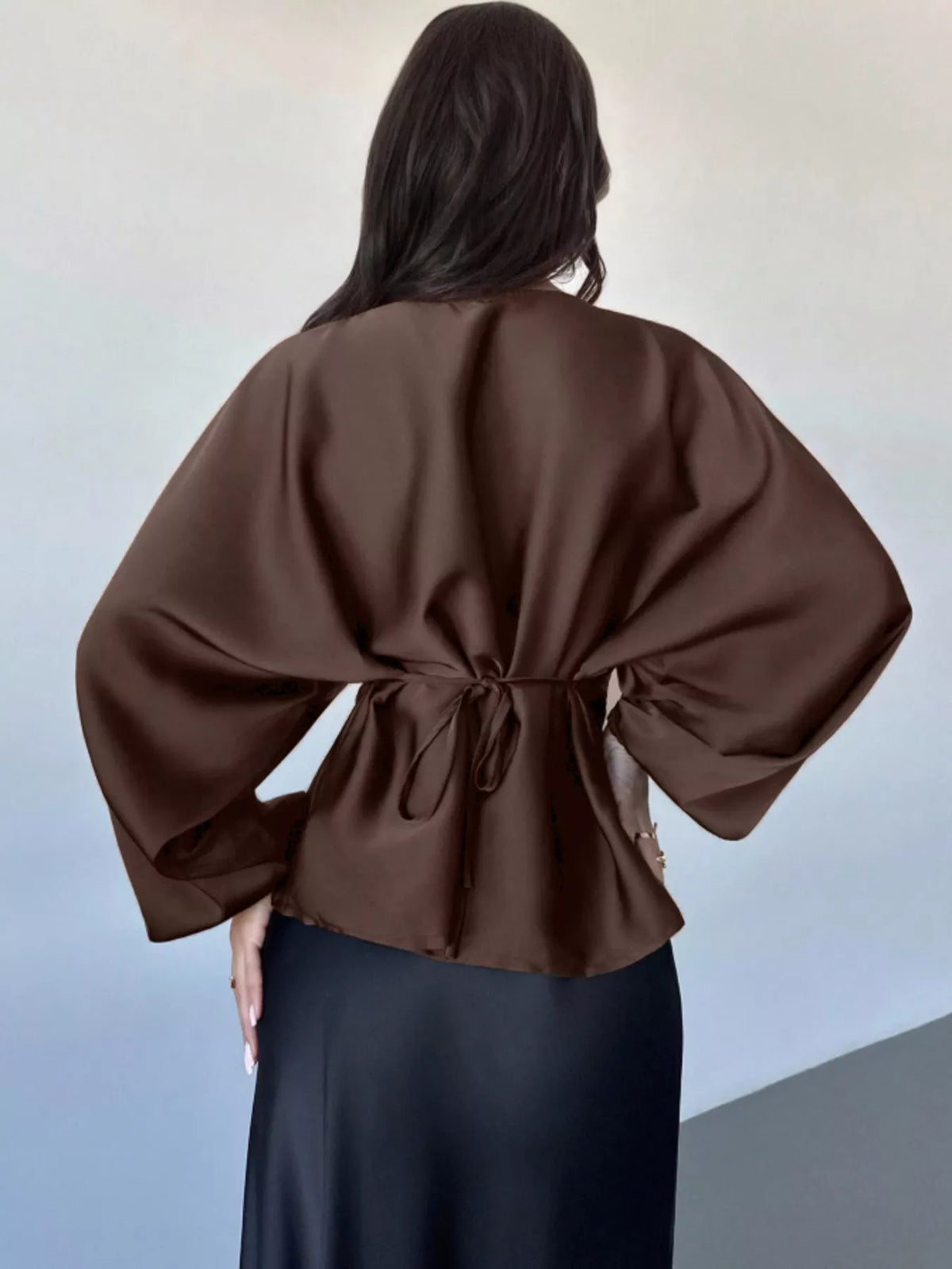 Back Tie Long Sleeve Blouse | STAHlin RADIANCE