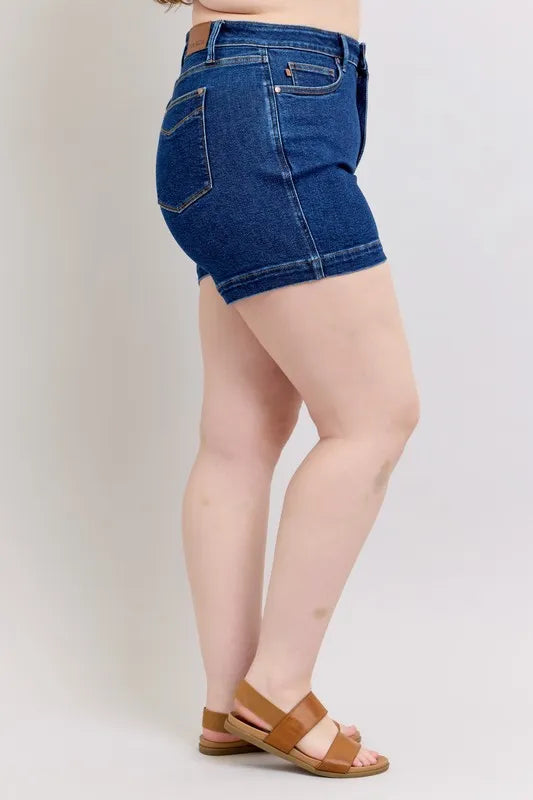 Judy Blue Full Size High Waist Tummy Control Denim Shorts Plus Size | STAHlin RADIANCE