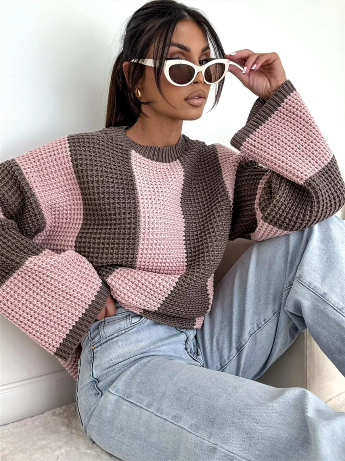 Color Block Long Sleeve Sweater | STAHlin RADIANCE