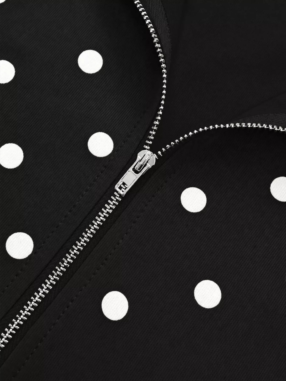 Polka Dot Half Zip Cropped Sweatshirt | STAHlin RADIANCE