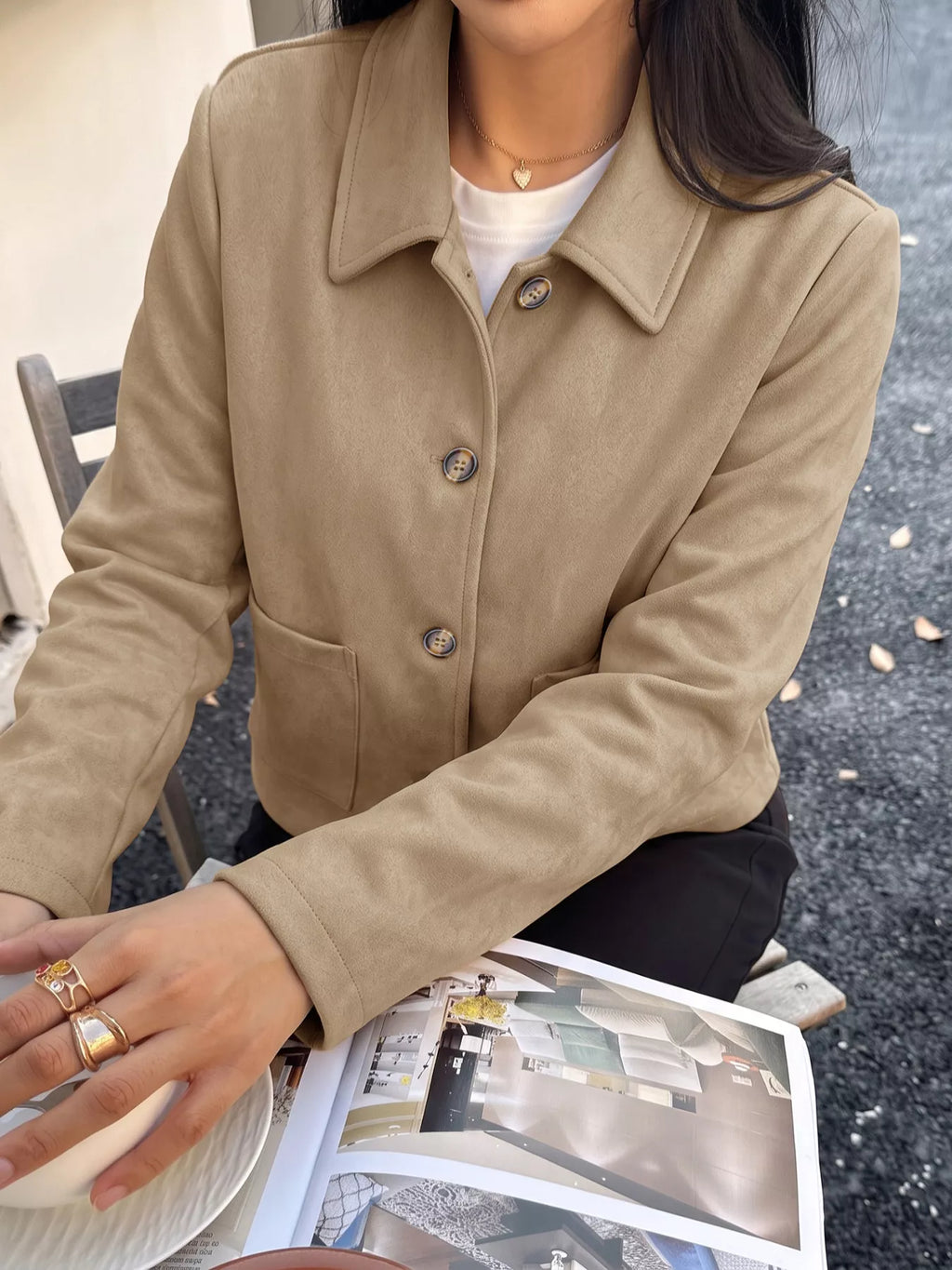 Collared Neck Button Up Jacket | STAHlin RADIANCE