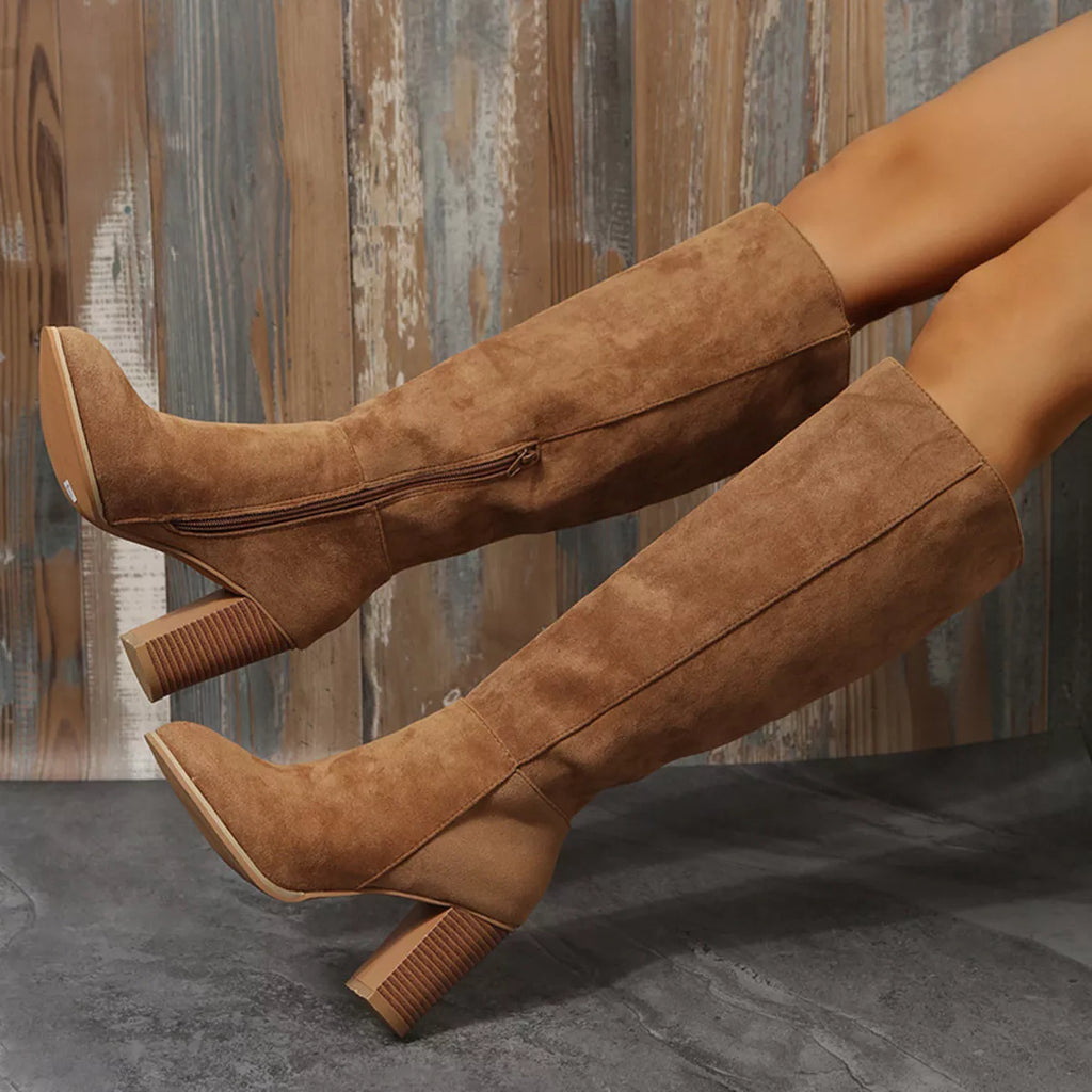 Point Toe Block Heels Boots | STAHlin RADIANCE