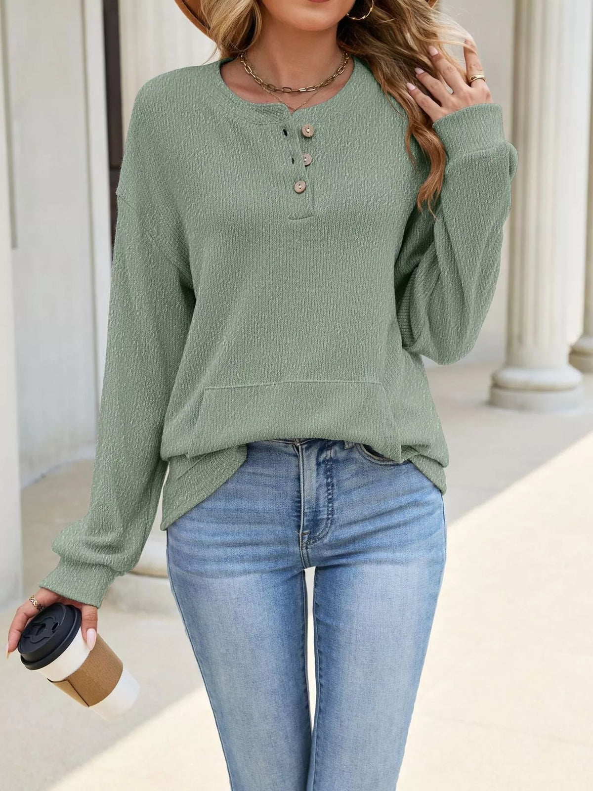 The Darcy Button Sweatshirt | STAHlin RADIANCE