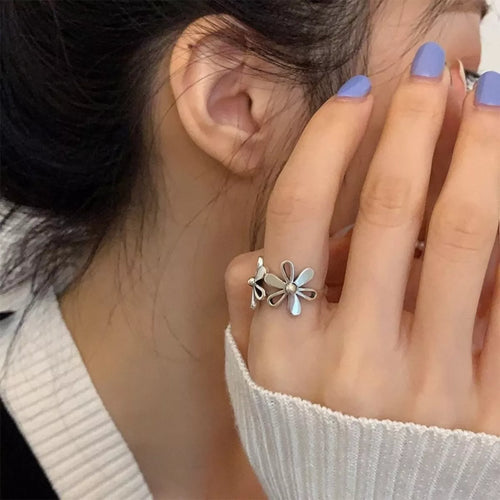 925 Sterling Silver Flower Open Ring | STAHlin RADIANCE