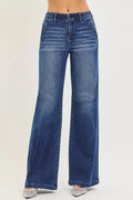 RISEN High Rise Wide Leg Slanted Pocket Jeans | STAHlin RADIANCE