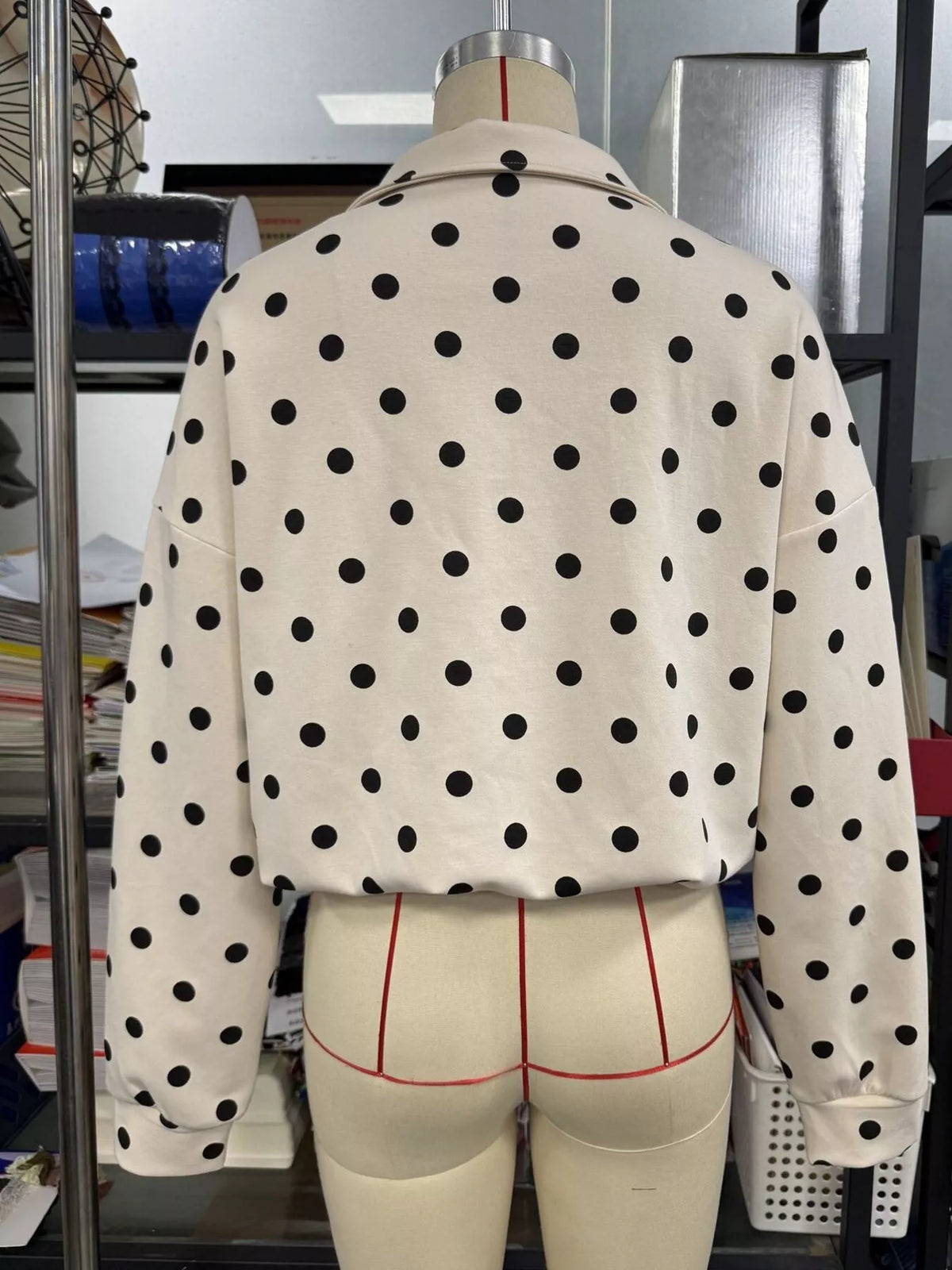Polka Dot Half Zip Cropped Sweatshirt | STAHlin RADIANCE