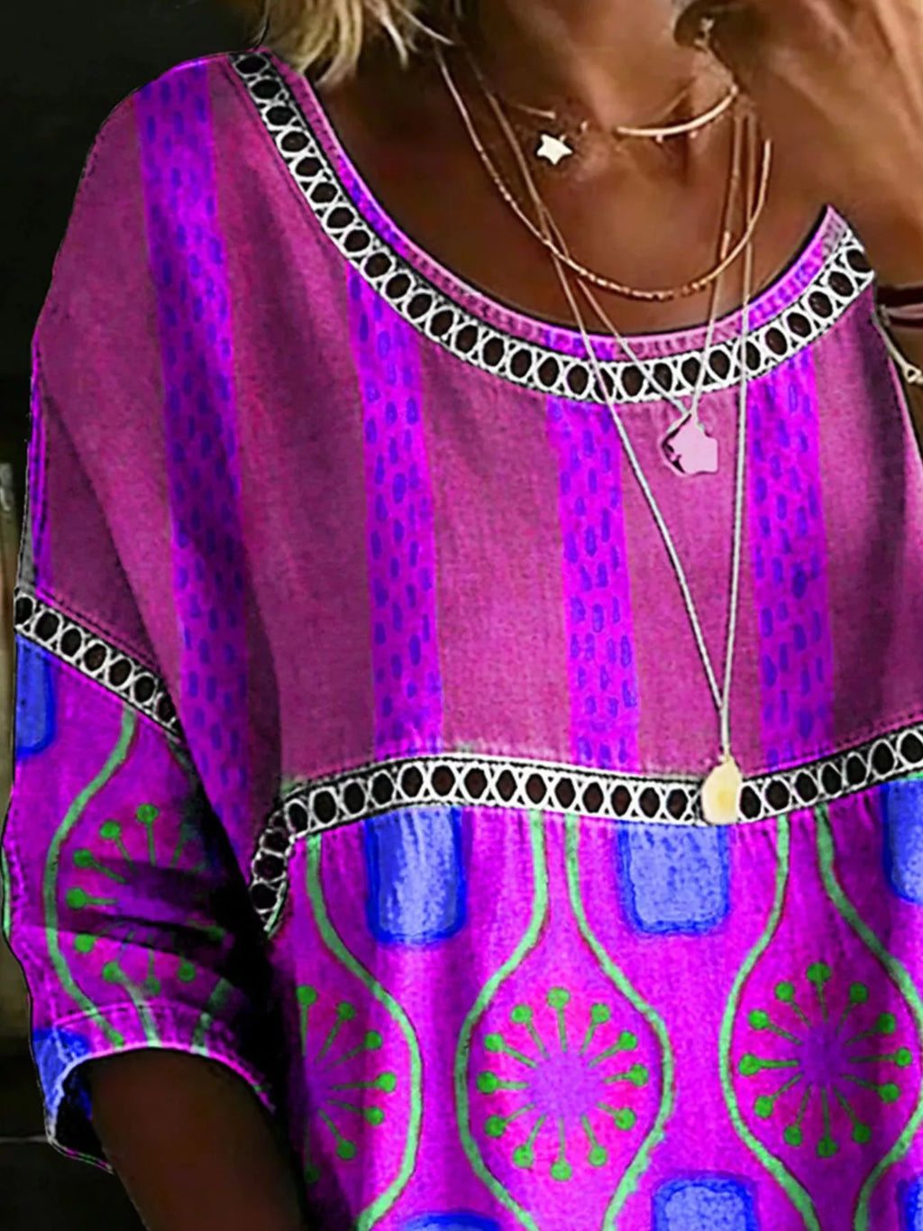 Full Size Hollow Out Round Neck Top Plus Size | STAHlin RADIANCE