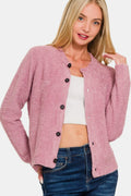 Zenana Button Down Long Sleeve Sweater Cardigan | STAHlin RADIANCE