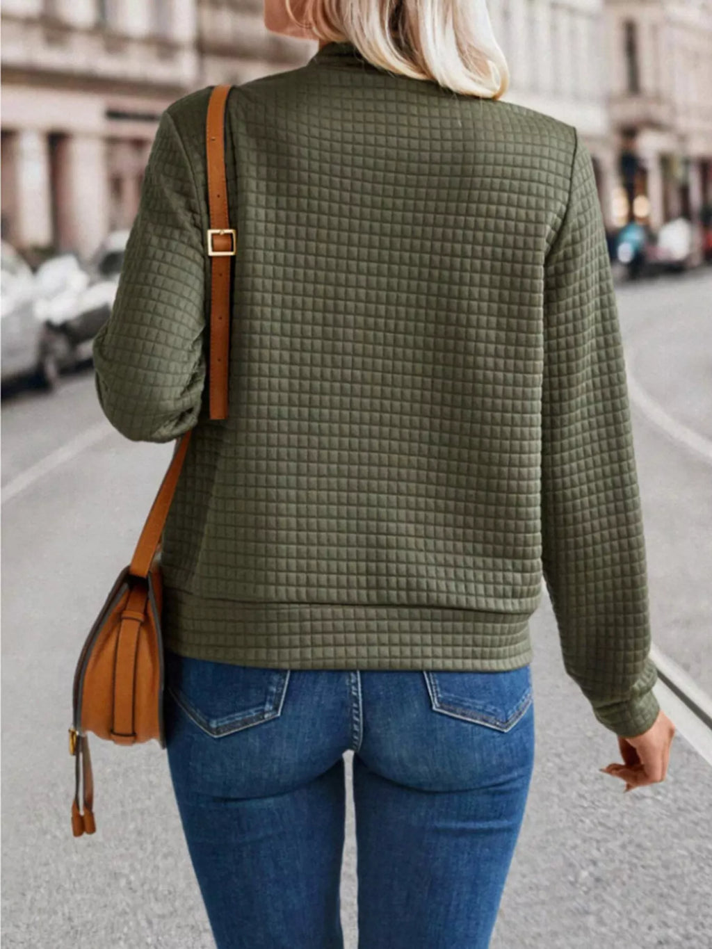 Textured Zip-Up Long Sleeve Jacket | STAHlin RADIANCE