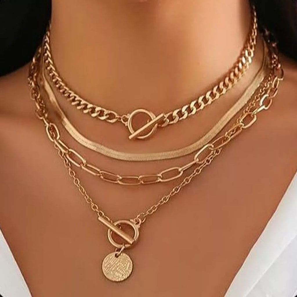 4-Piece Layered Coin Pendant Necklace | STAHlin RADIANCE