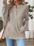 Ribbed Button Detail Long Sleeve T-Shirt | STAHlin RADIANCE