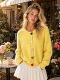 Heart Buttons Fuzzy Cardigan | STAHlin RADIANCE