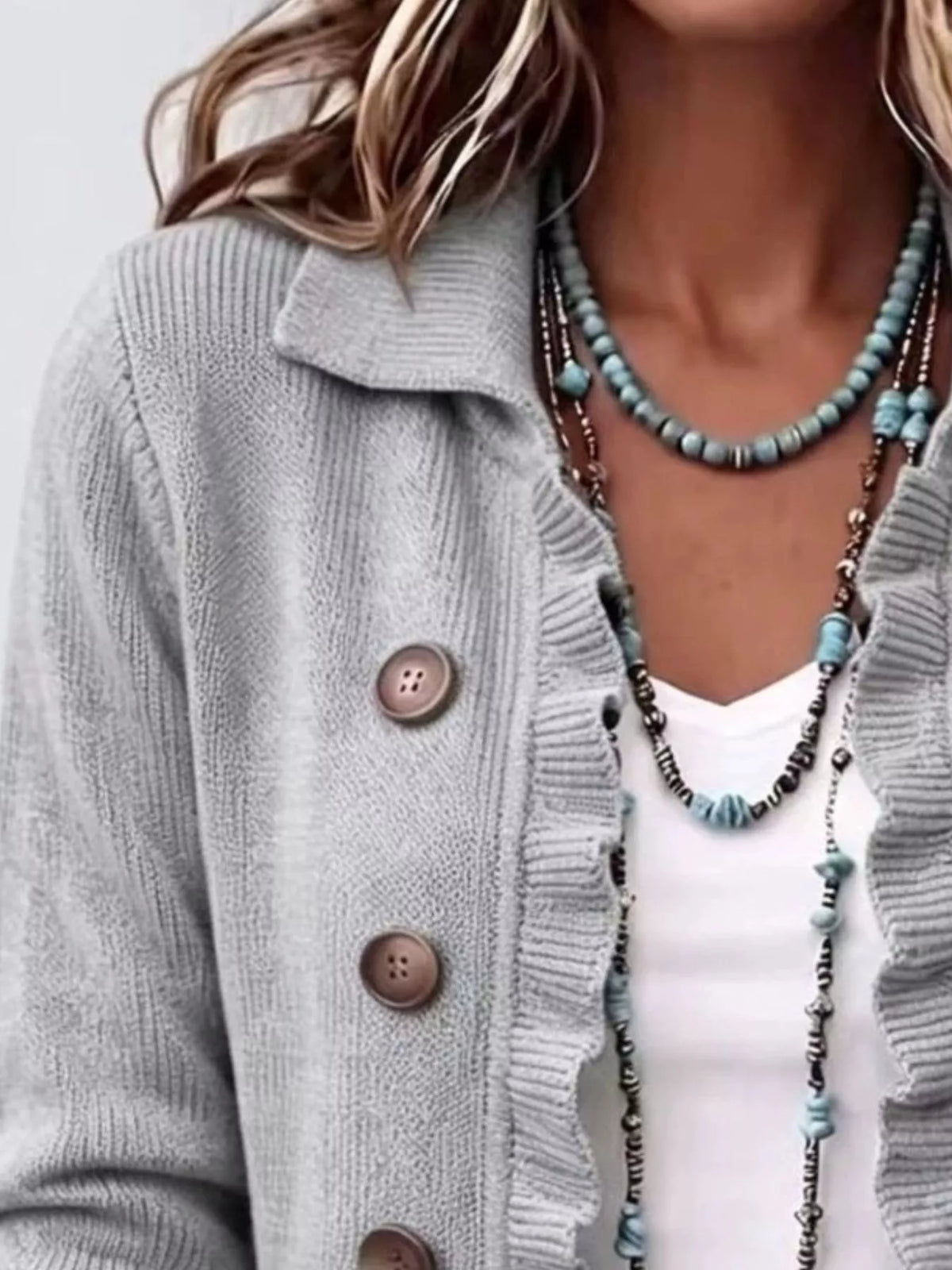 The Eloise Ruffle Cardigan | STAHlin RADIANCE