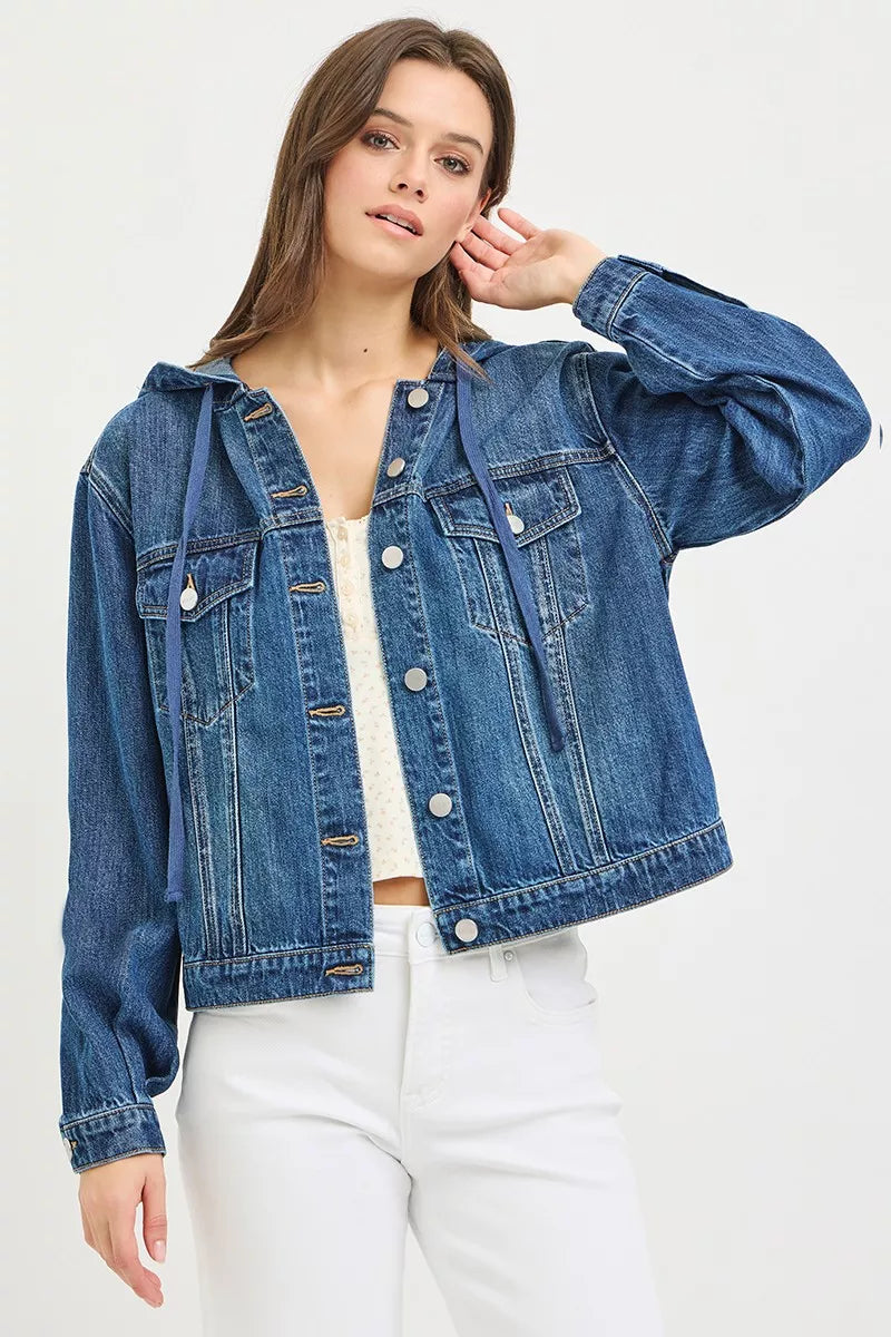 RISEN Basic Denim Jacket with Hoodie | STAHlin RADIANCE