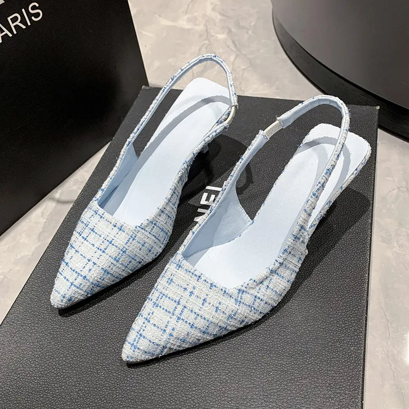 Point Toe Kitten Heel Slingback Pumps | STAHlin RADIANCE