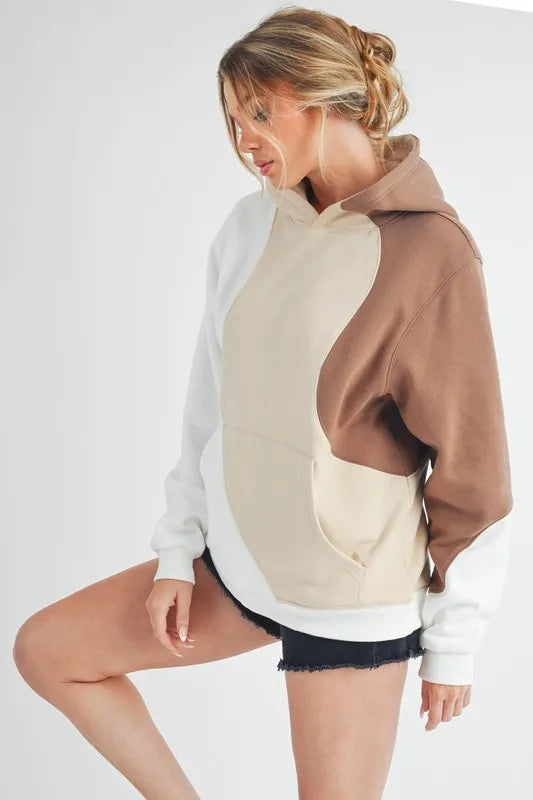 Aemi + Co Color Block Hoodie with Kangaroo Pocket | STAHlin RADIANCE