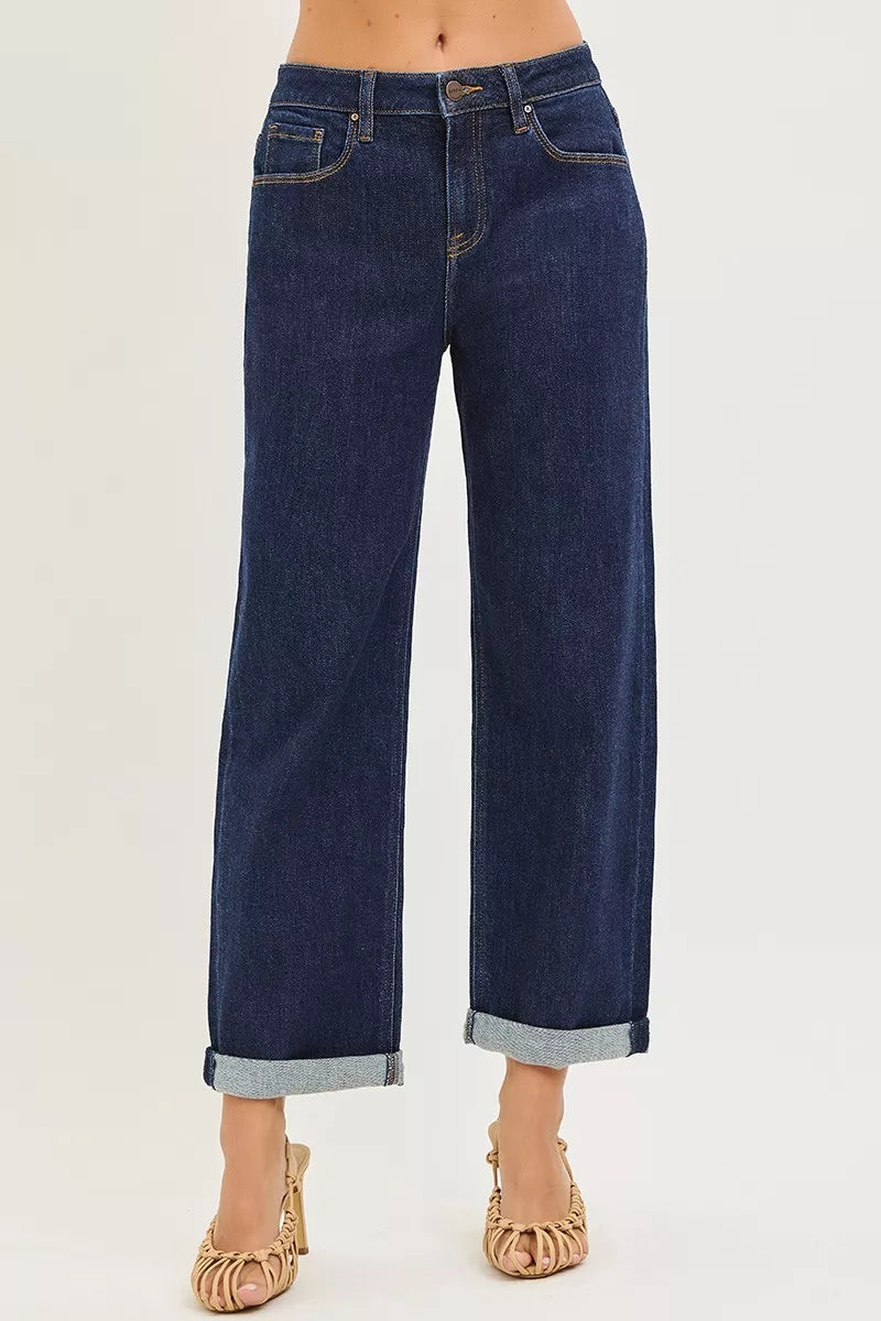 RISEN Slouchy Cropped  Boyfriend Jeans With Cuffed Hem | STAHlin RADIANCE