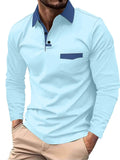 Men's Full Size Collared Neck Long Sleeve Polo Plus Size | STAHlin RADIANCE
