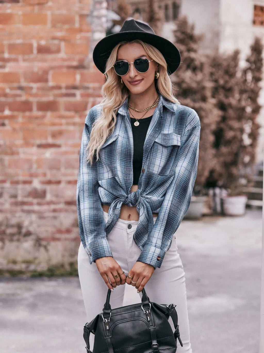 Plaid Button-Down Long Sleeve Shirt | STAHlin RADIANCE