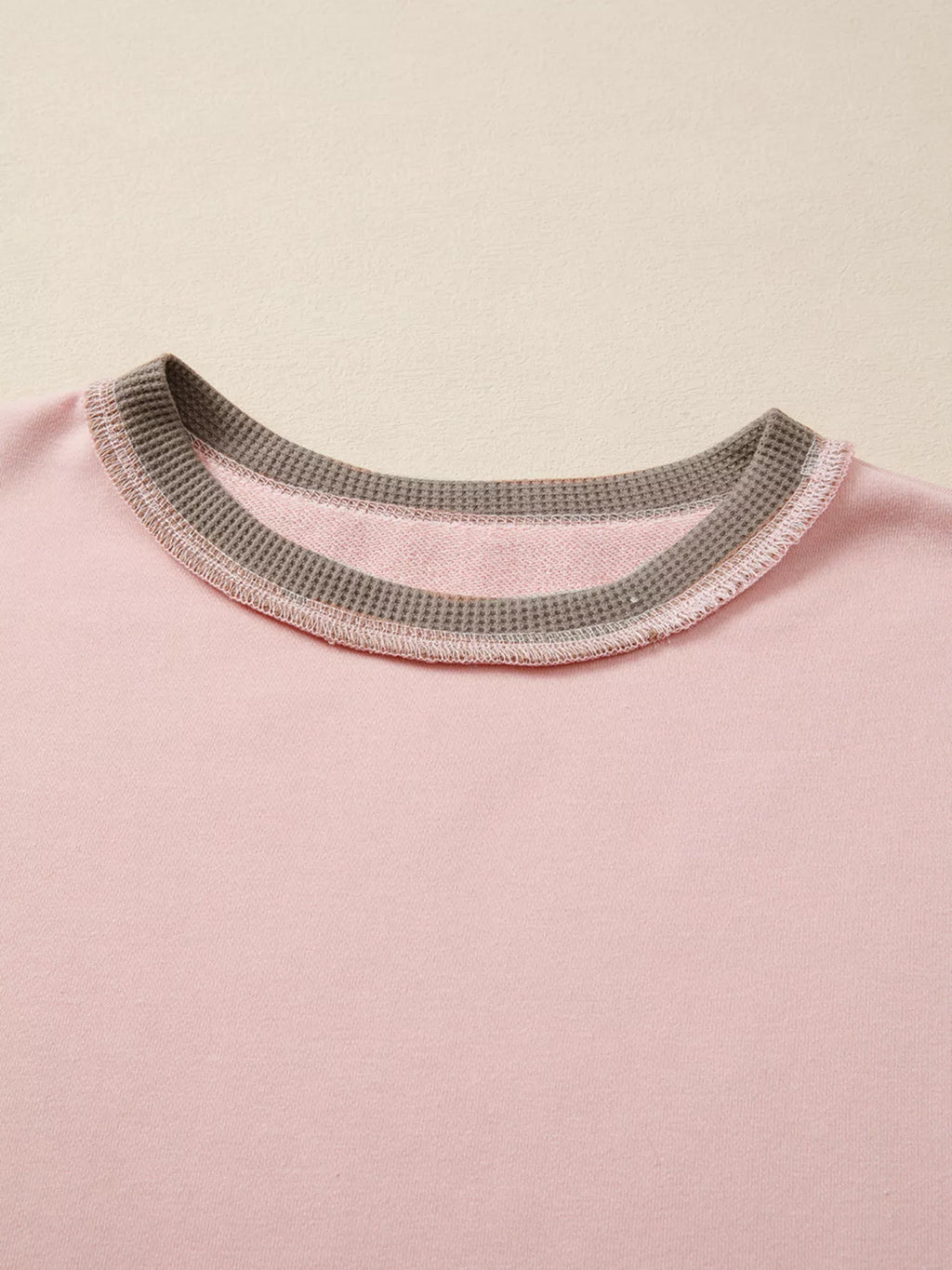 Color Block Mix Texture Waffle Patchwork Oversize Sweatshirt | STAHlin RADIANCE