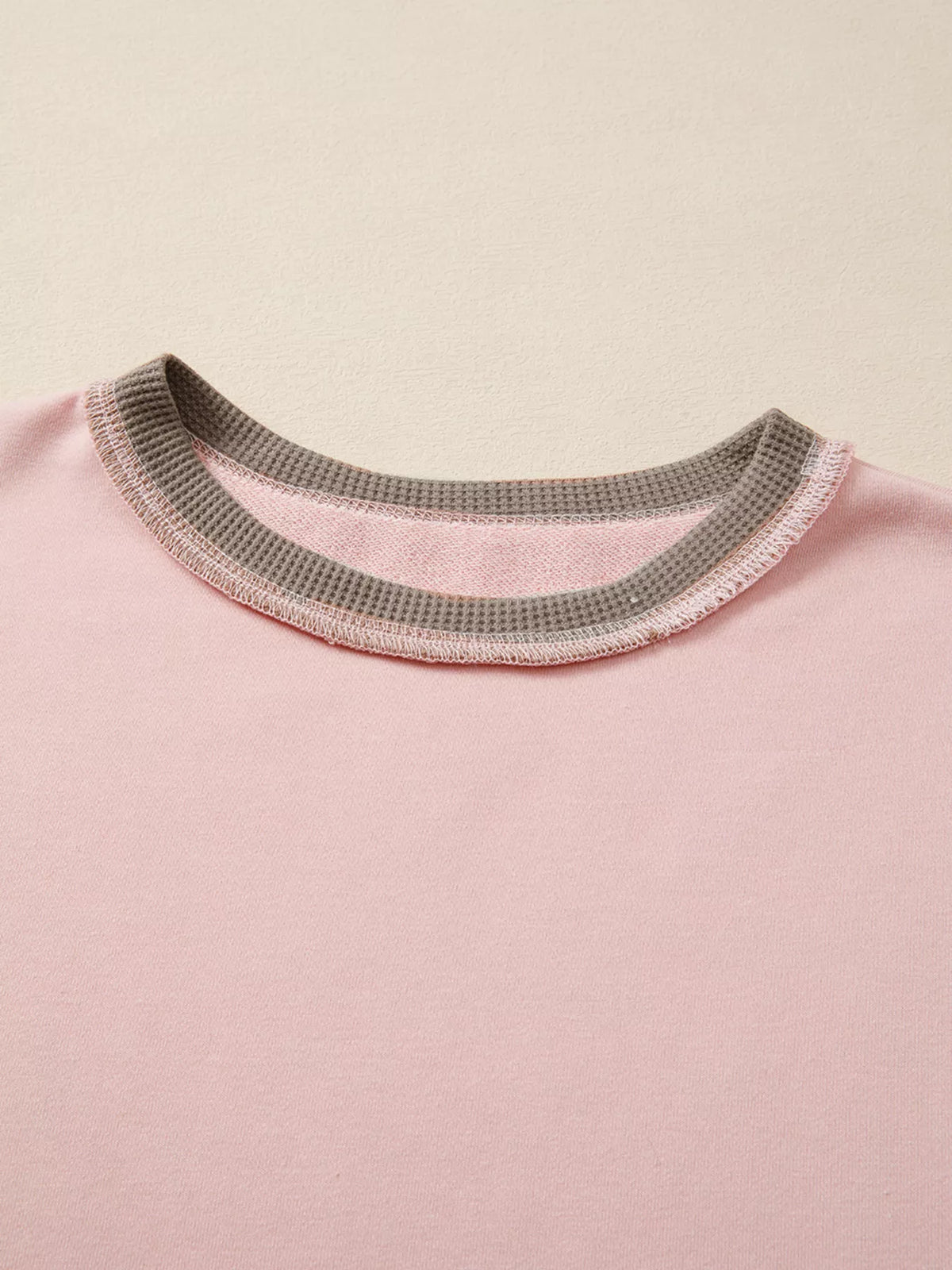Color Block Mix Texture Waffle Patchwork Oversize Sweatshirt | STAHlin RADIANCE
