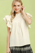 Umgee Smocked Ruffle Sleeve Textured Top | STAHlin RADIANCE