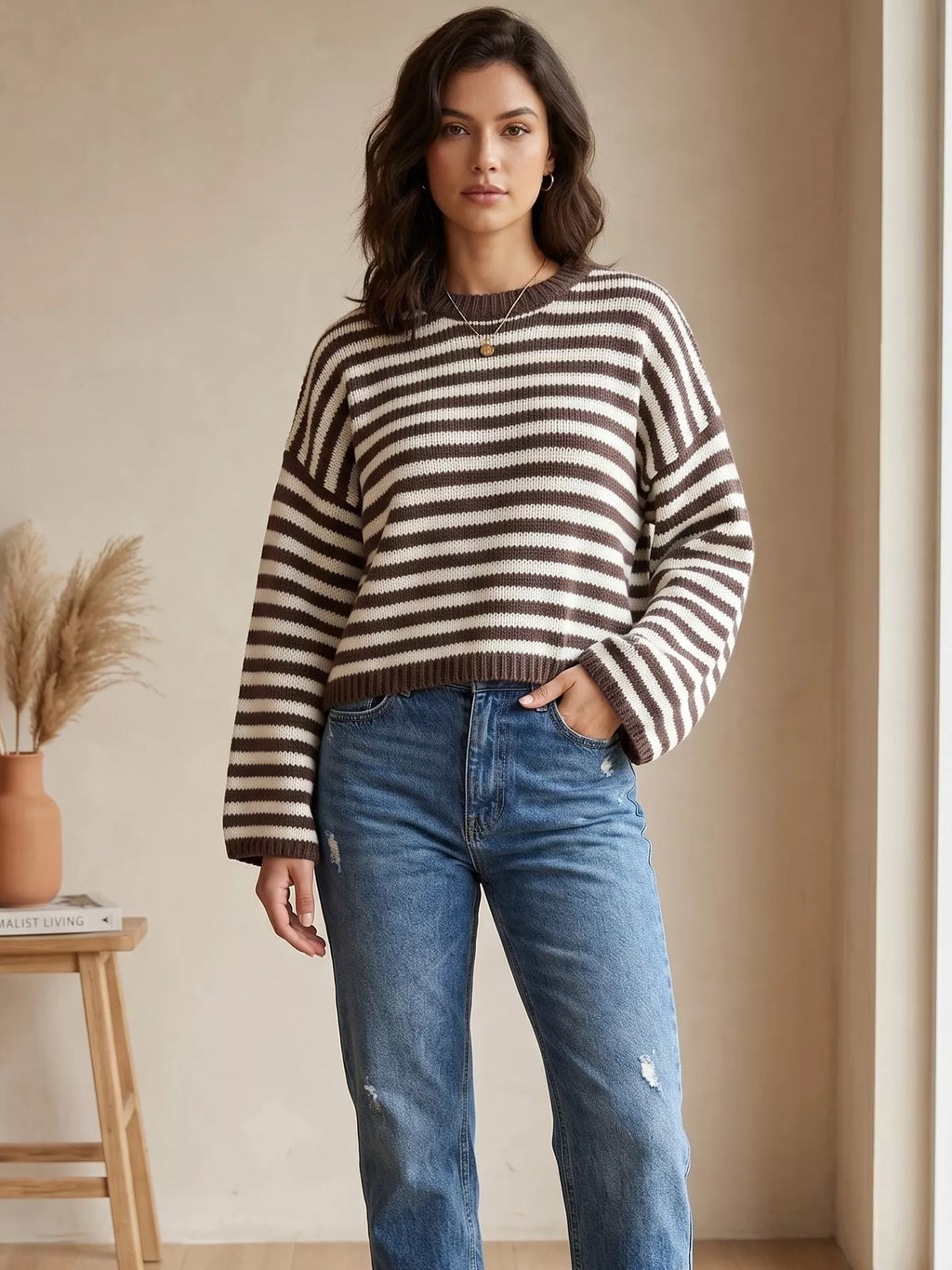 Striped Crew Neck Sweater | STAHlin RADIANCE