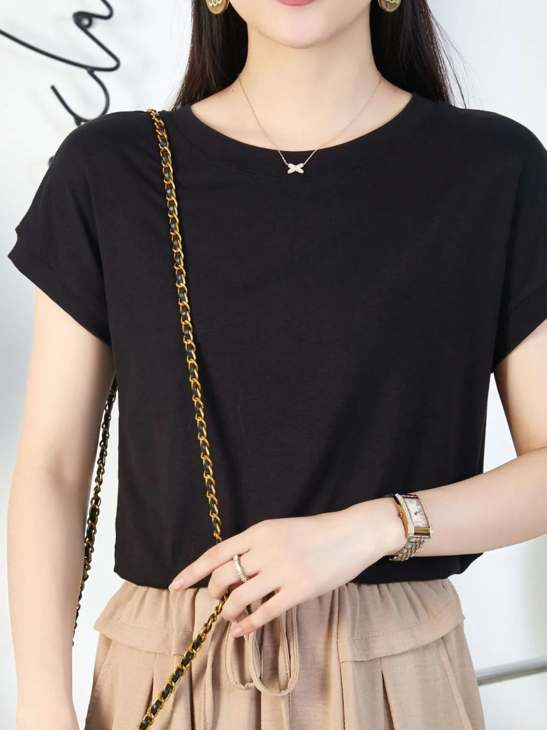 Plus Size Round Neck Short Sleeve T-Shirt | STAHlin RADIANCE