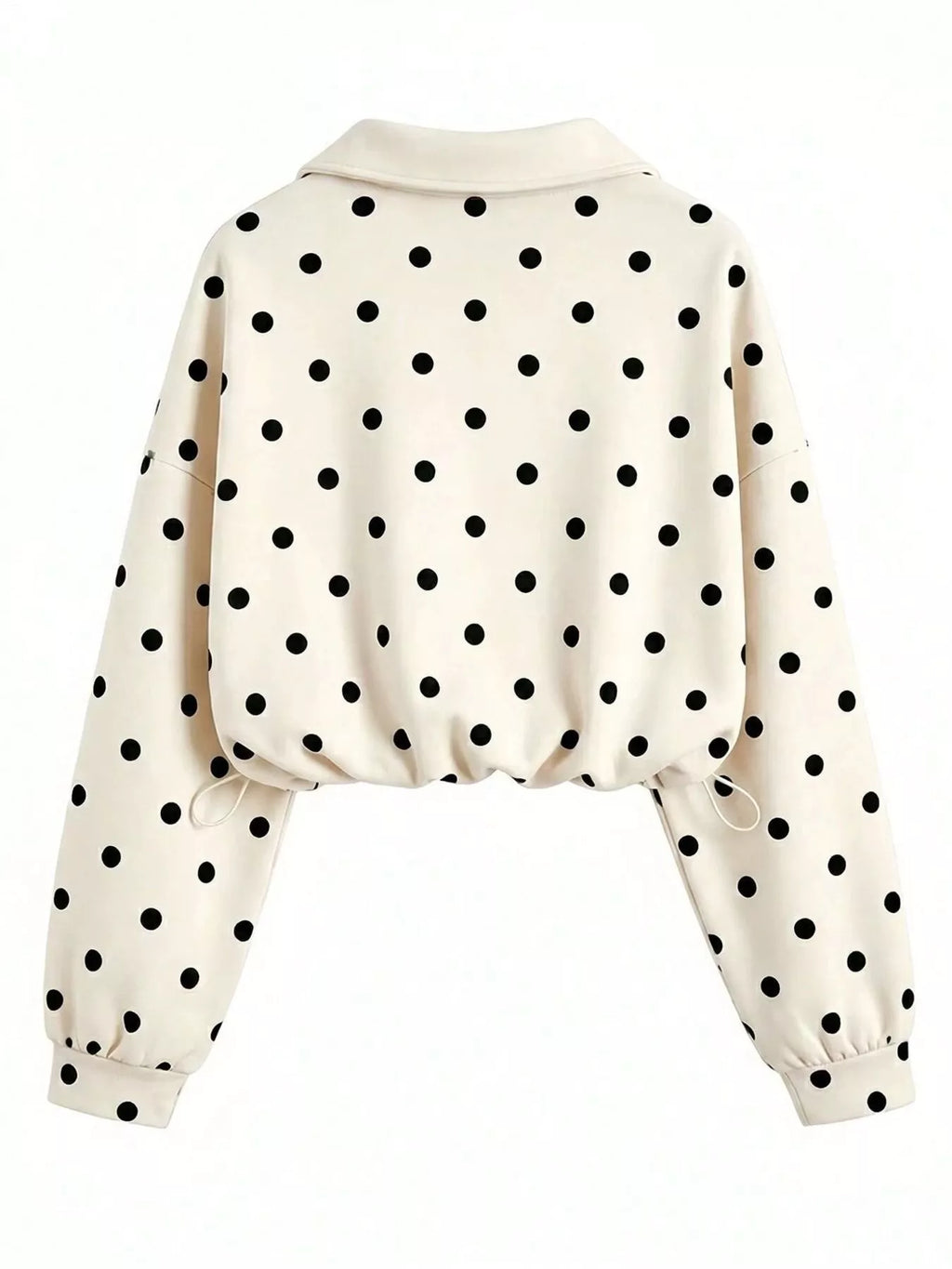 Polka Dot Half Zip Cropped Sweatshirt | STAHlin RADIANCE