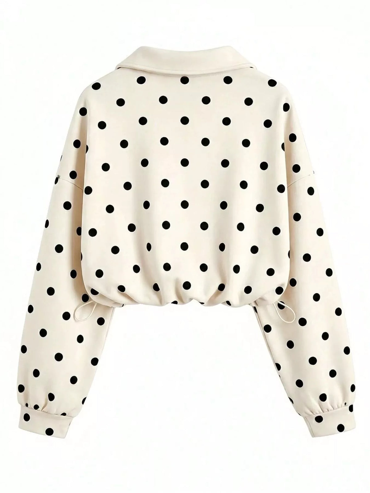 Polka Dot Half Zip Cropped Sweatshirt | STAHlin RADIANCE