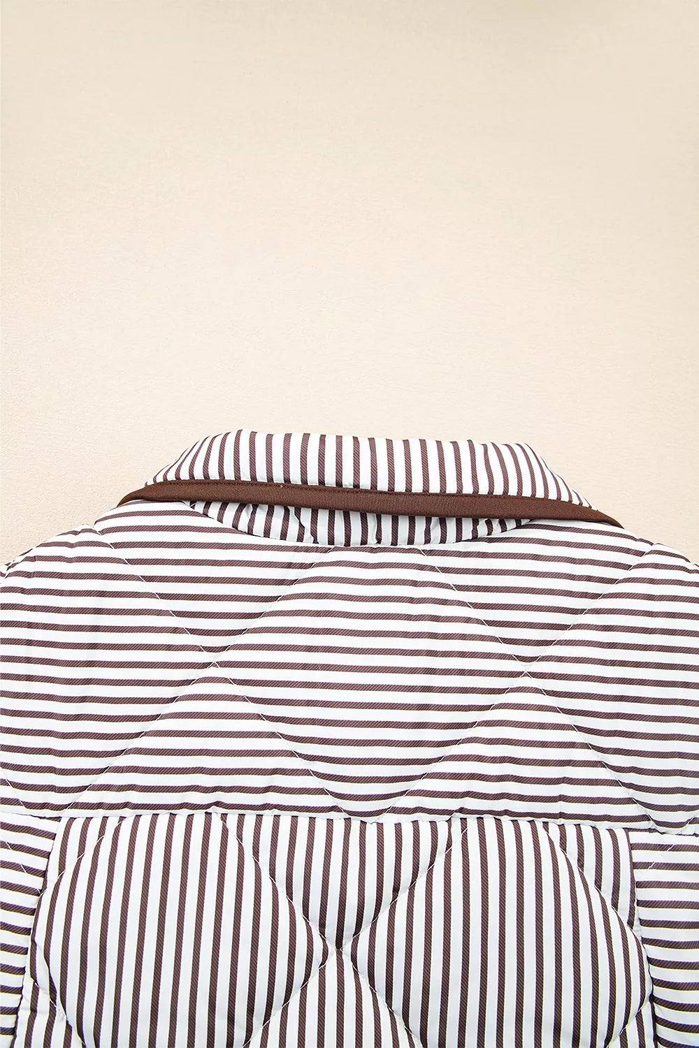 Stripe Quilted Wavy Hem Snap Button Vest | STAHlin RADIANCE