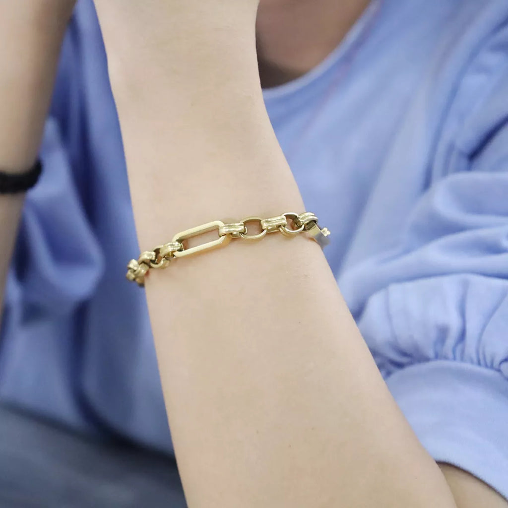 18K Gold-Plated Chunky Gold Chain Link Bracelet | STAHlin RADIANCE