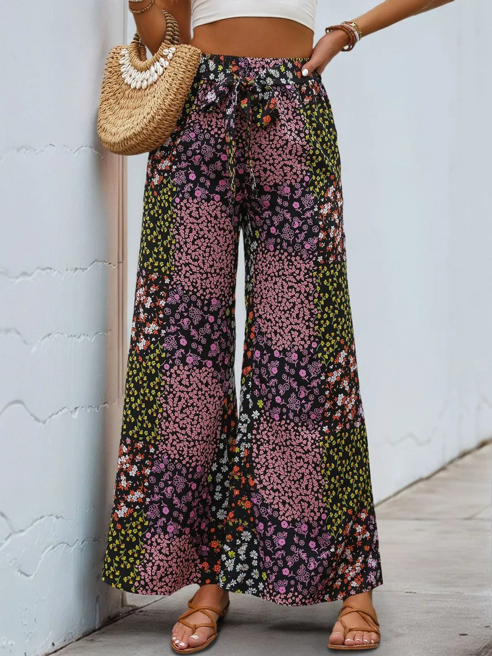 Floral High Rise Wide Leg Pants | STAHlin RADIANCE