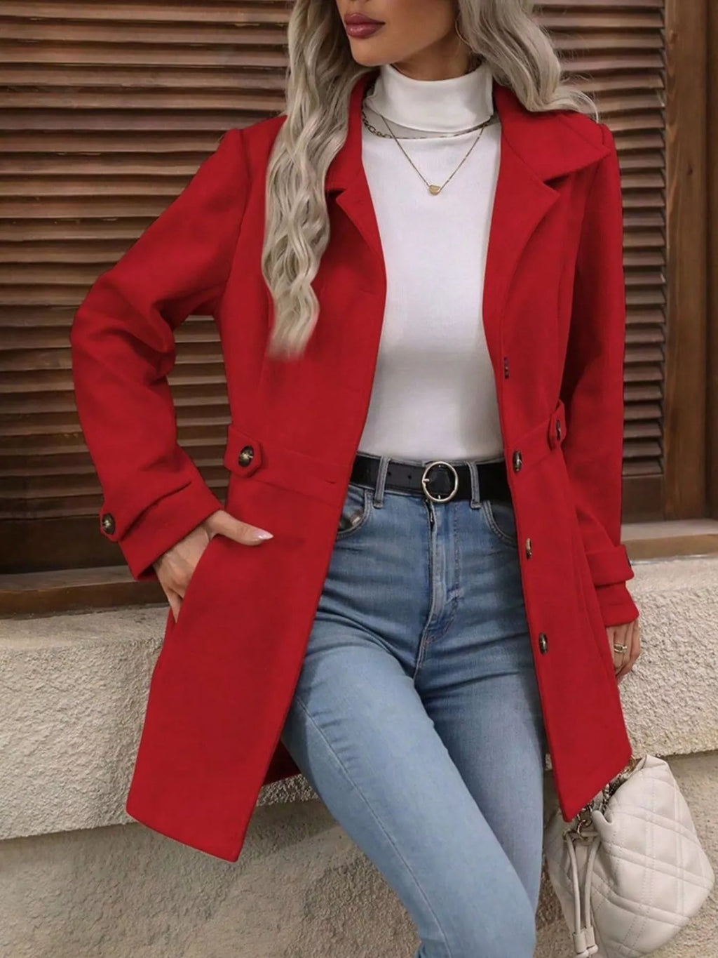 Single-Breasted Long Sleeve Coat | STAHlin RADIANCE