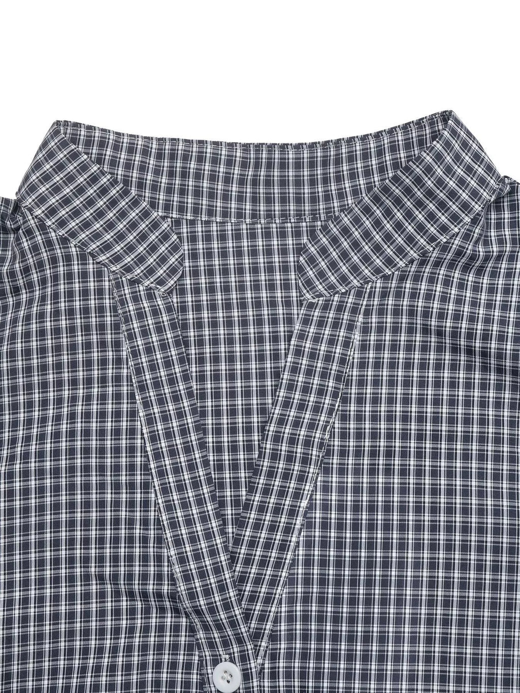 Gingham Button Up Shirt with Tie-Sleeve Detail | STAHlin RADIANCE