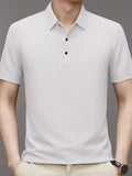 Men's Full Size Button Detail Short Sleeve Polo Plus Size | STAHlin RADIANCE