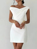 Elegant Off-Shoulder Draped Mini Dress | STAHlin RADIANCE