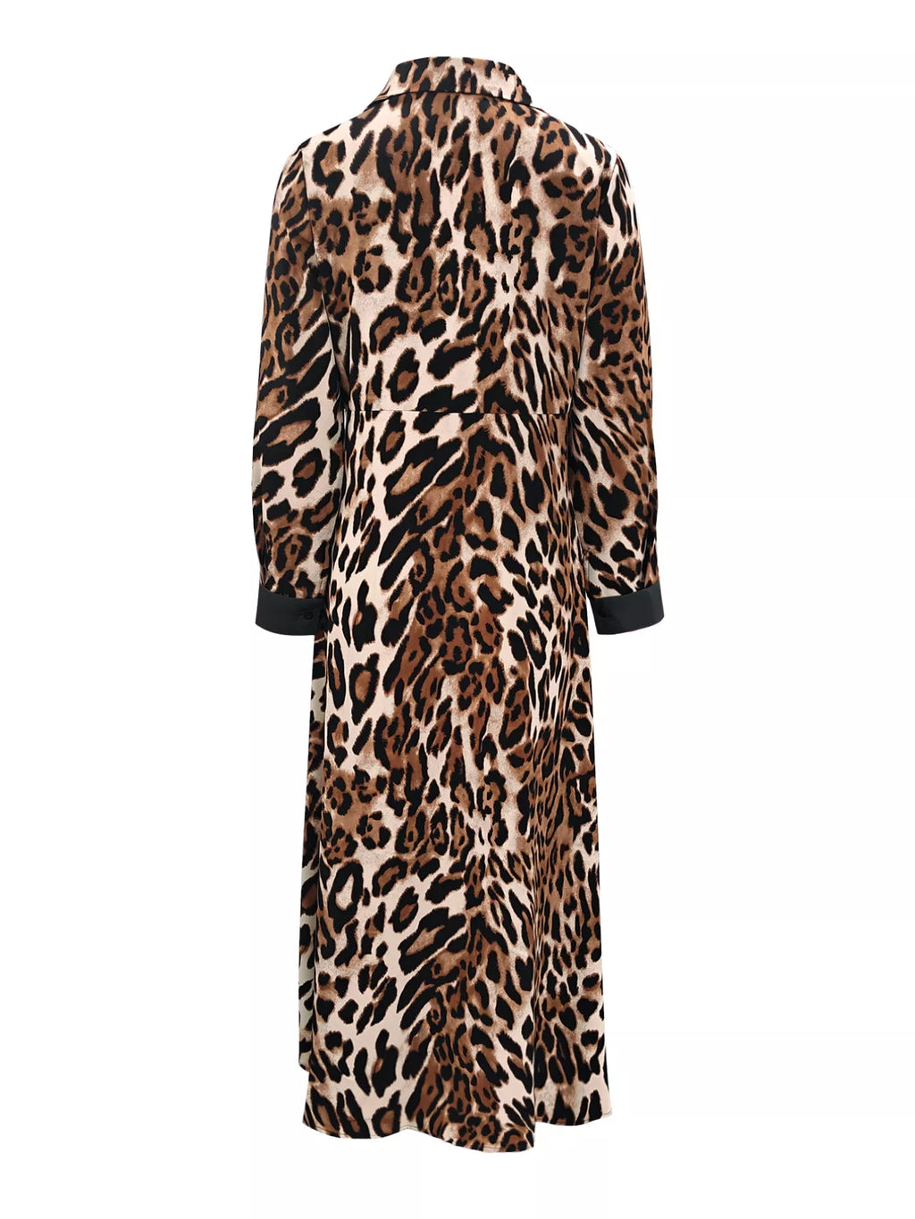 Leopard Print Long Sleeve Shirt Dress with Contrast Trim | STAHlin RADIANCE