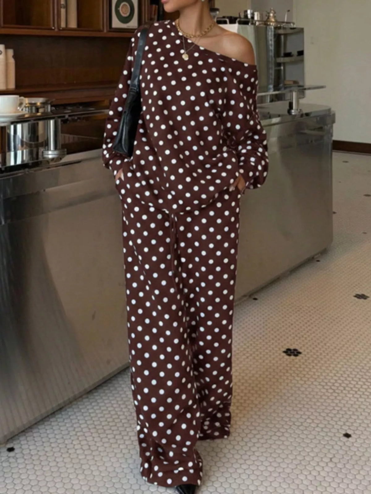 Polka Dot Long Sleeve Top and Pants Set | STAHlin RADIANCE