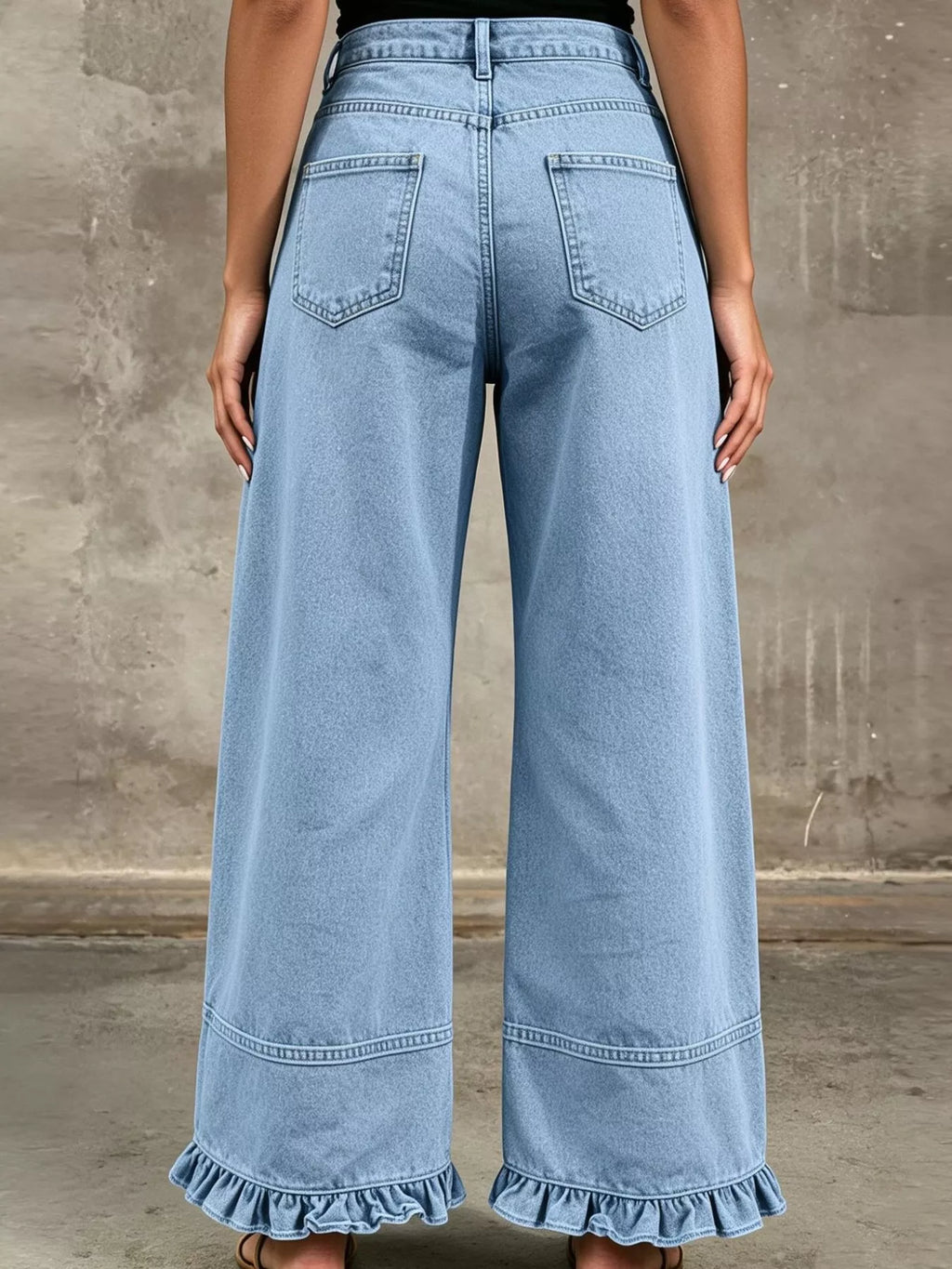 The Nova Ruffle Hem Wide-Leg Jeans | STAHlin RADIANCE