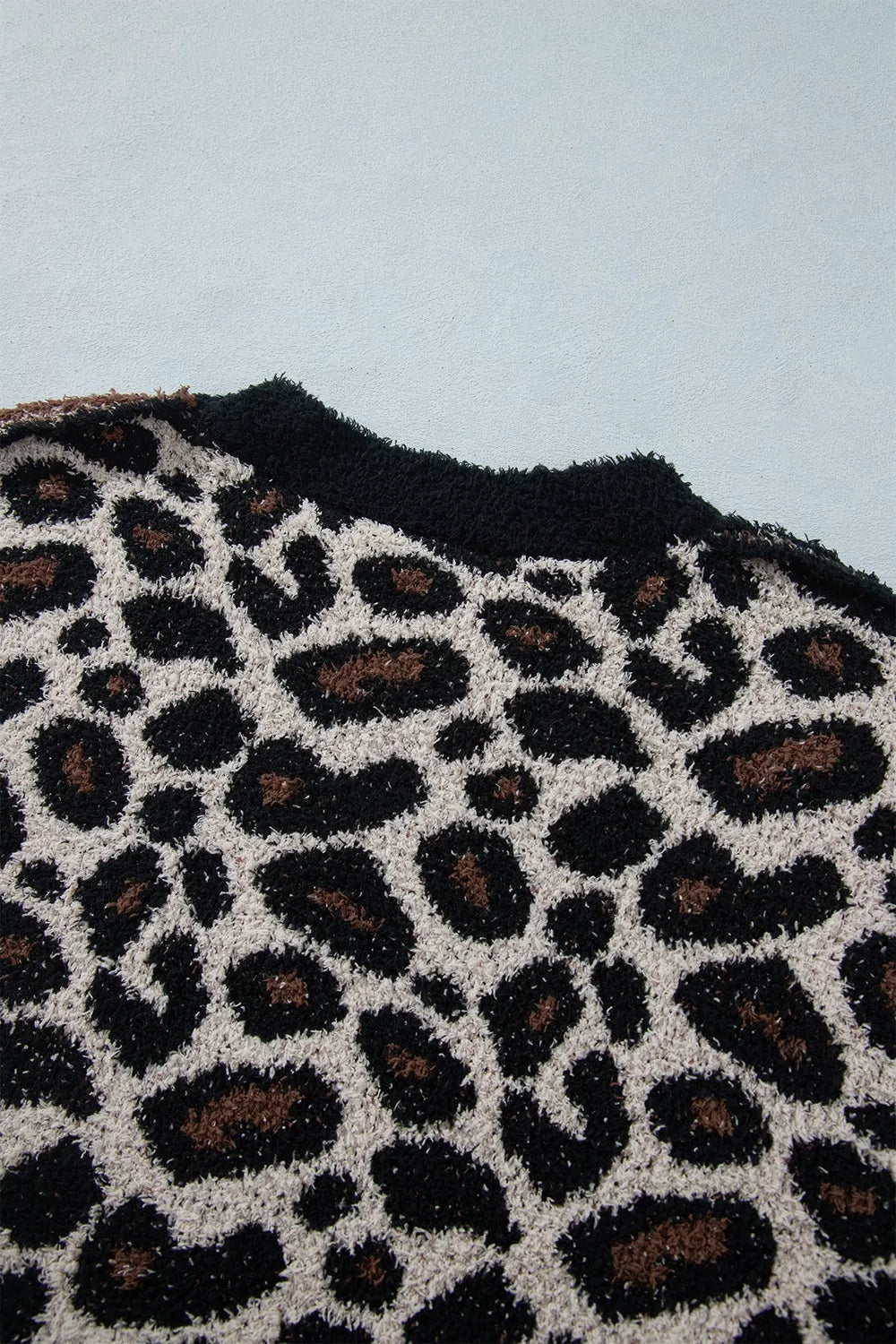 Leopard Star Pattern Round Neck Long Sleeve Shift Sweater | STAHlin RADIANCE
