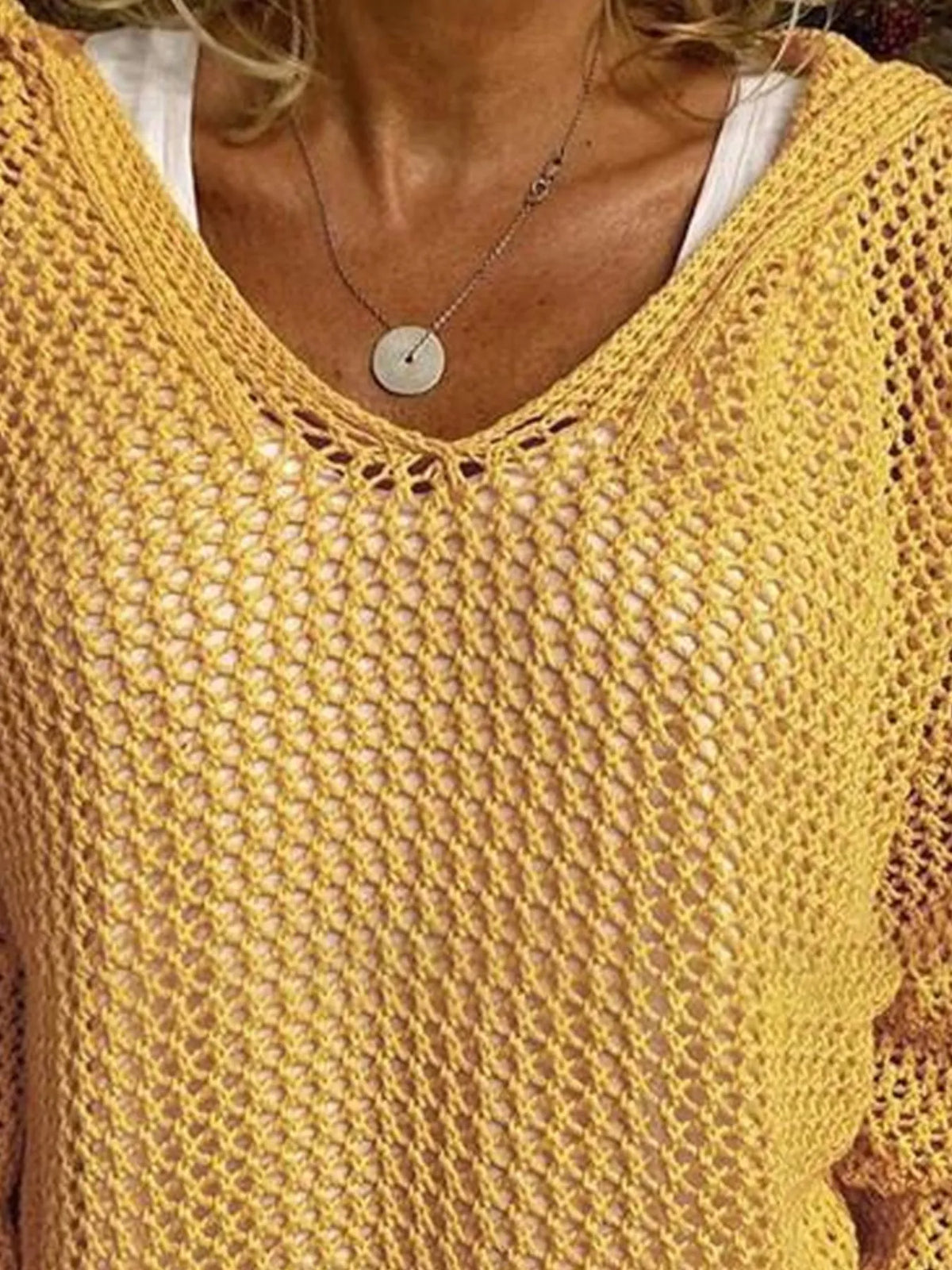 Openwork Long Sleeve Hooded Knit Cover Up | STAHlin RADIANCE